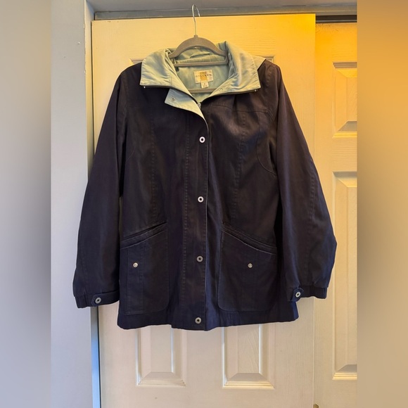 Gallery Blue Teal Full Zip Hidden Pockets Hooded Jacket• Small - Picture 1 of 9